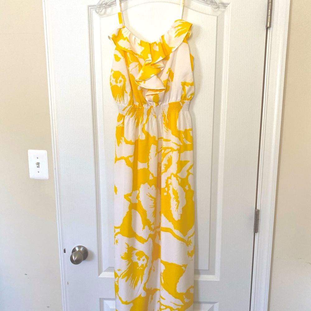 Brand New LOFT Floral Spaghetti Strap Long Dress with Slit
